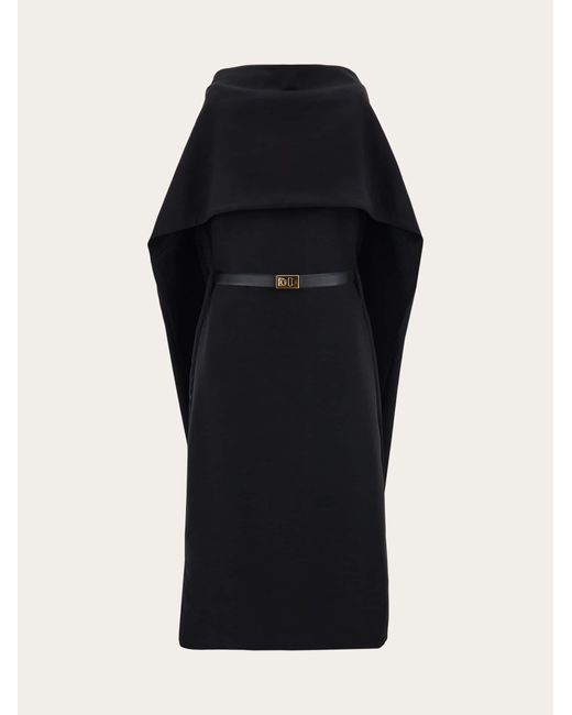Donna Abito Con Mantella di Ferragamo in Black