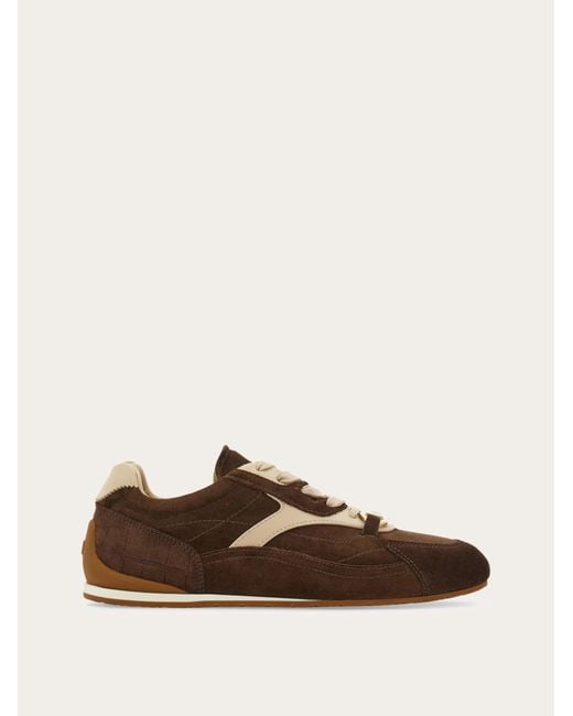Ferragamo Brown Gancini Ornament Sneaker