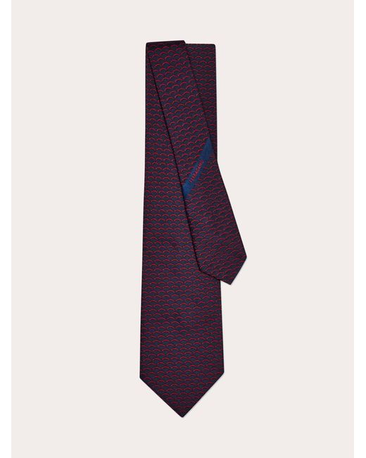 Ferragamo Purple Archi Print Silk Tie for men