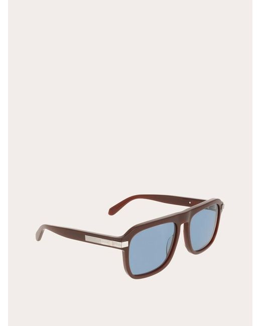 Ferragamo Blue Rectangular Frame Sunglasses for men