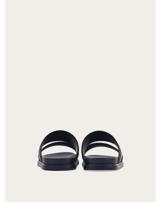 Ferragamo Blue Gancini Ornament Slide for men