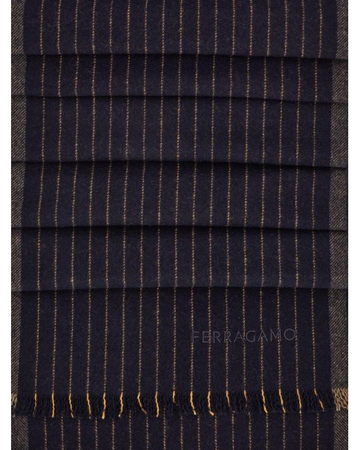 Ferragamo Blue Cashmere Scarf for men