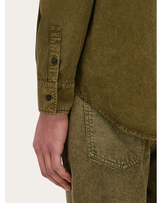 Ferragamo Green Button Down Work Shirt for men