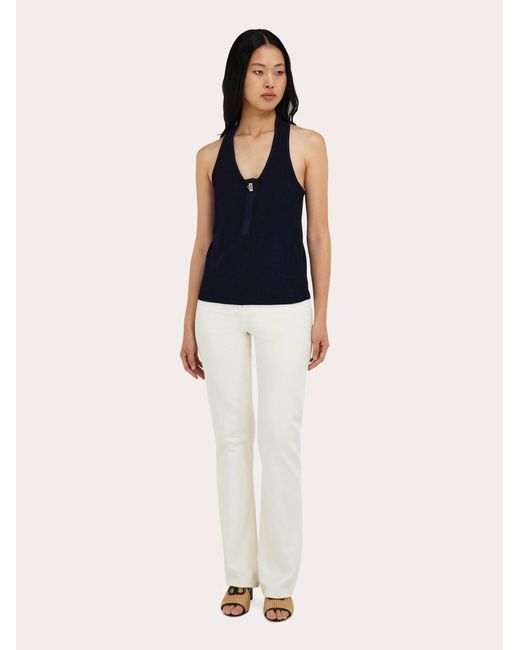 Ferragamo Blue Knitted Top