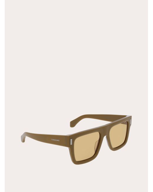 Ferragamo Natural Rectangular Frame Sunglasses for men