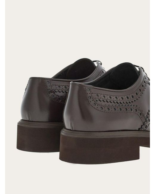 Ferragamo Derby With Perforated Detailing for Men Lyst UK