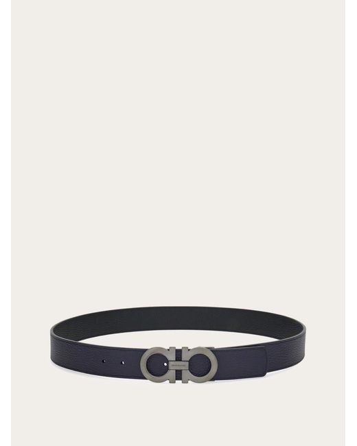 Ferragamo White Reversible And Adjustable Gancini Belt for men
