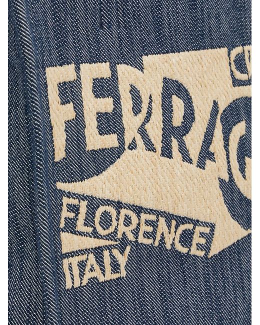 Ferragamo Blue Tote Bag With Logo (s)