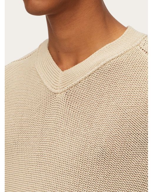 V-neck sweater Ferragamo pour homme en coloris Natural