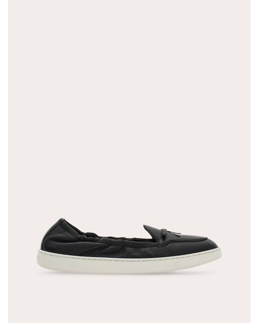 Ferragamo White Flexible Loafer With Mini Bow