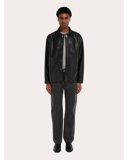 Ferragamo Black Nappa Over Shirt for men