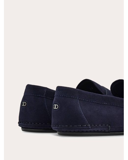 Ferragamo Blue Suede Loafer for men