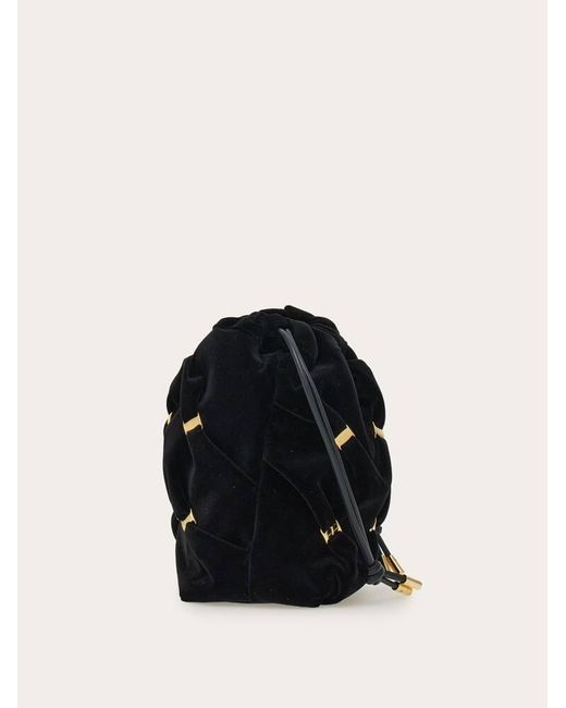 Ferragamo Black Mini Varini Mini Bucket Bag
