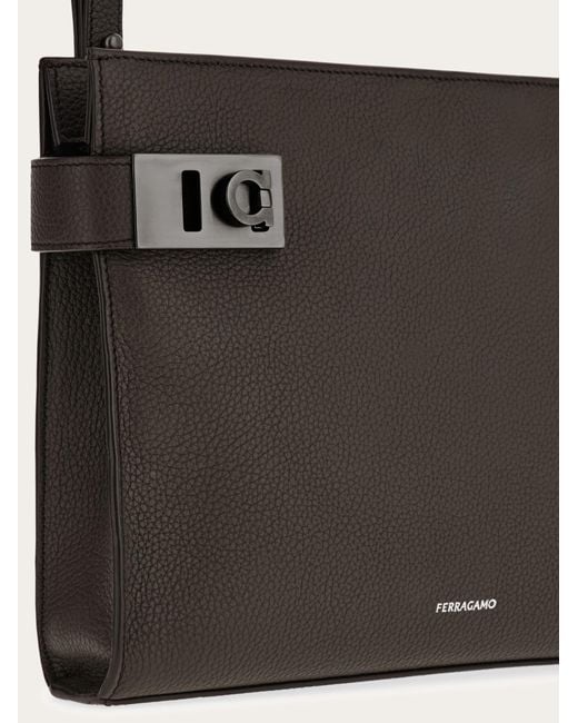 Ferragamo Black Pouch With Hug Buckle for men