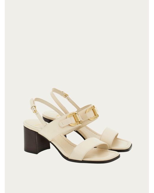 Ferragamo Natural Gancini Ornament Sandal