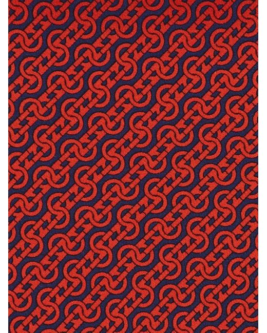 Ferragamo Red Men Woven Print Silk Tie for men