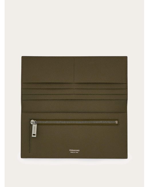 Ferragamo Green Gancini Organizer Wallet for men