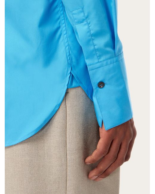 Camicia ampia con ricamo di Ferragamo in Blue da Uomo