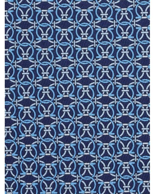 Ferragamo Herren Seidenkrawatte mit Kreis-Print in Blue für Herren