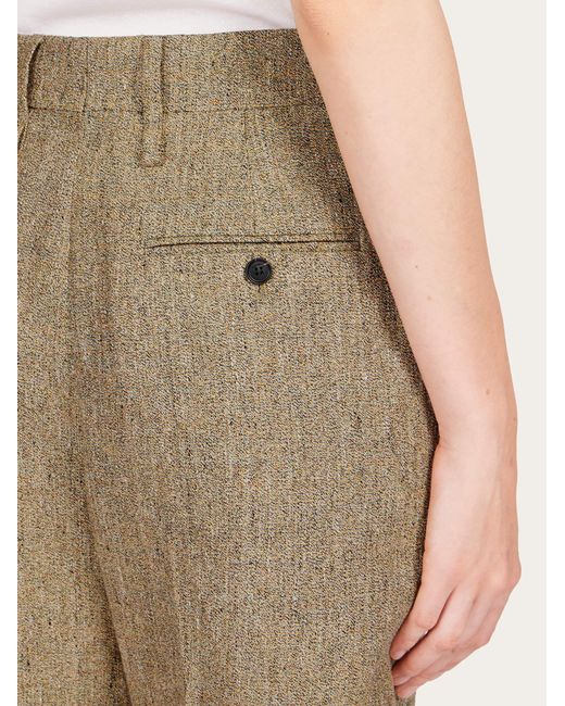Ferragamo Natural Tailored Bermuda Shorts