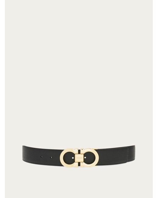 Ferragamo White Reversible And Adjustable Gancini Belt for men