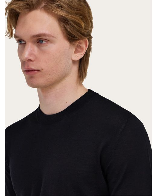 Ferragamo Blue Crew Neck Pullover for men