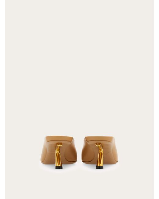 Ferragamo Natural S-Shaped Heel Mule