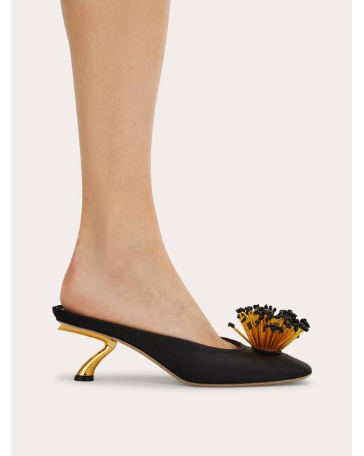Ferragamo Natural S-Shaped Heel Mule .5