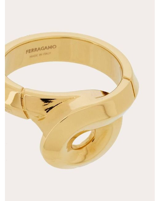 Ferragamo Metallic Gancini Foulard Ring