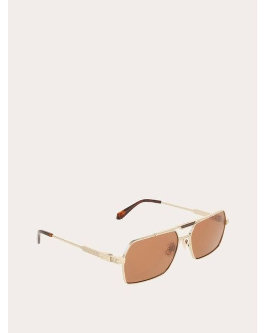 Ferragamo Natural Rectangular Frame Sunglasses for men