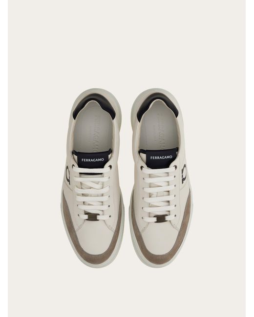 Hombre Sneakers Bajas Con Gancini Gris Talla Ferragamo de hombre de color Natural