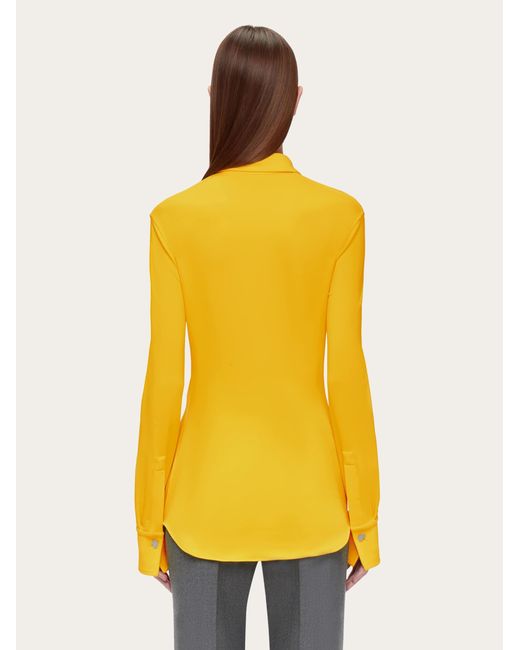 Ferragamo Yellow Damen Bluse Aus Stretchjersey