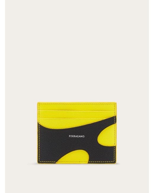 Ferragamo Cut Out Credit Card Holder in Yellow for Men | Lyst