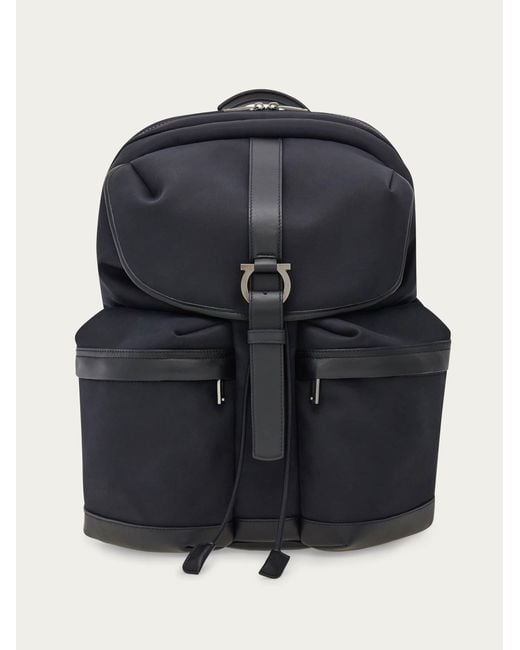 Ferragamo Blue Canvas Backpack for men