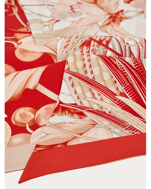 Ferragamo Red Animals Print Bandeau