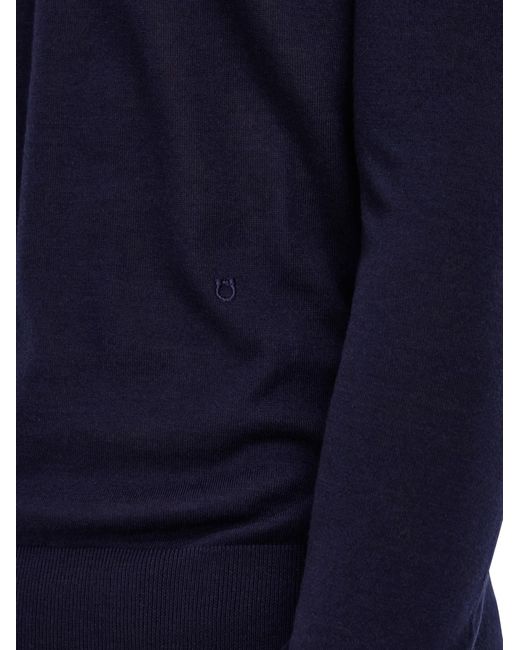Ferragamo Blue Crew Neck Pullover for men