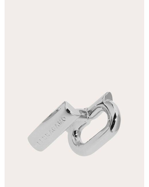 Ferragamo White Gemelos Gancini for men