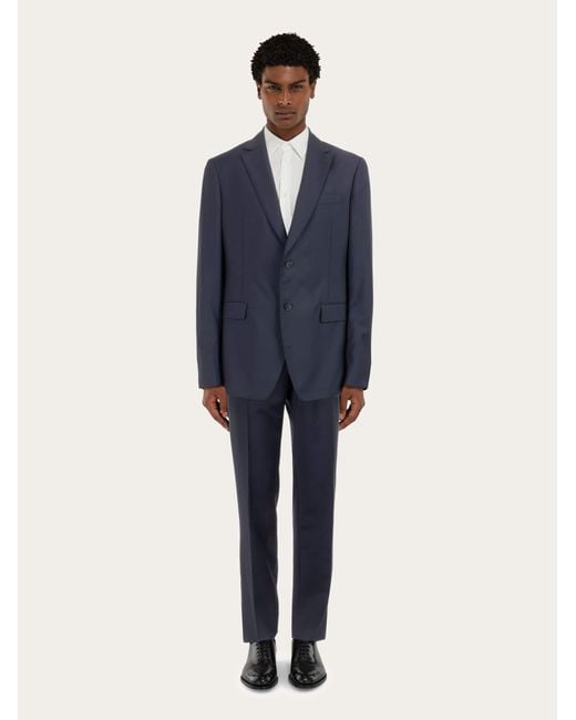 Ferragamo Blue Plain Suit for men