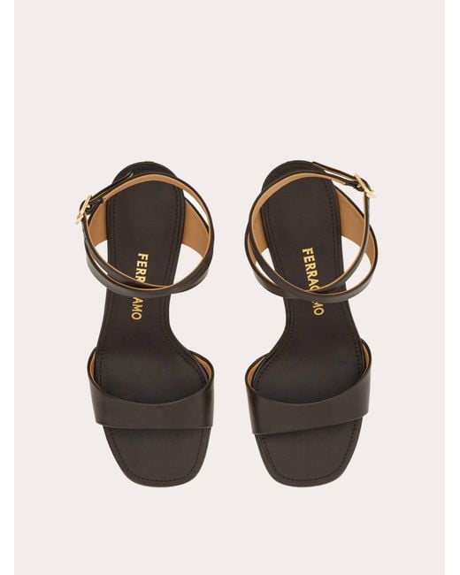 Ferragamo Natural Mid Heel Sandal