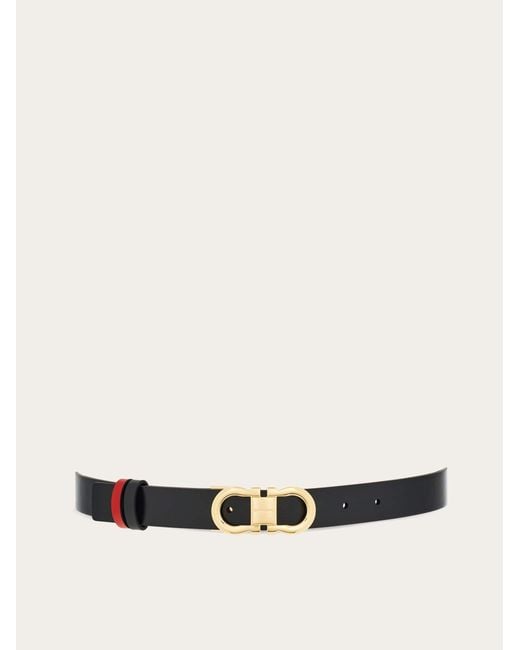 Ferragamo White Reversible And Adjustable Gancini Belt