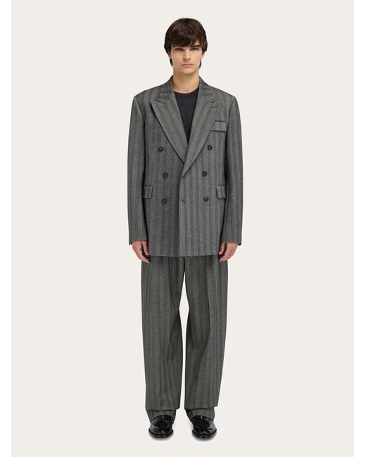 Uomo Blazer Doppio Petto di Ferragamo in Gray da Uomo