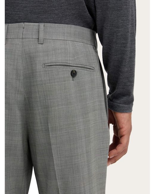 Ferragamo Gray Prince Of Wales Check Suit for men