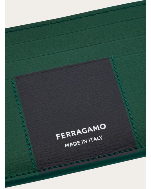Ferragamo Herren Zweifarbiges Kreditkartenetui Grün in Green für Herren