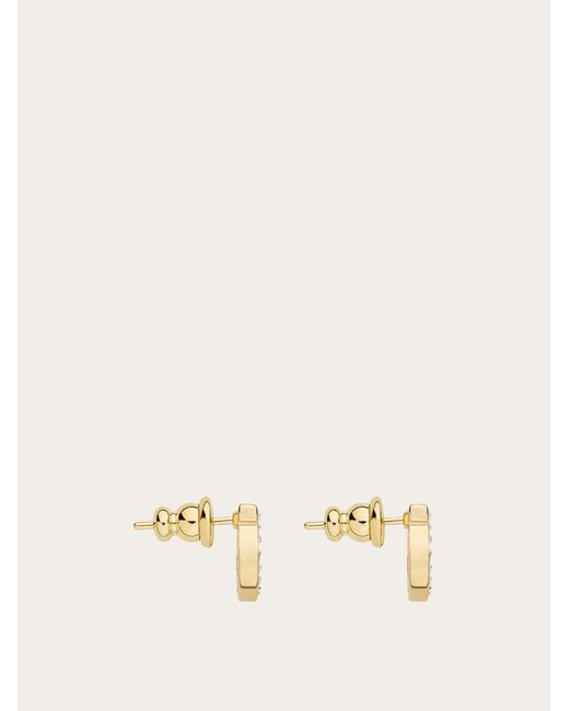 Ferragamo Metallic Stud Strass Earrings