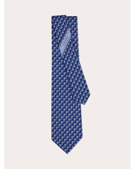 Ferragamo Blue Owl Print Silk Tie for men
