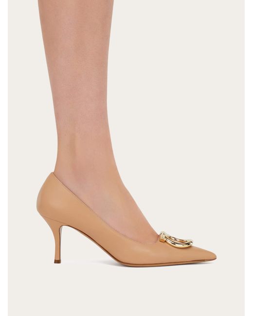 Ferragamo Natural Maxi Gancini Pump