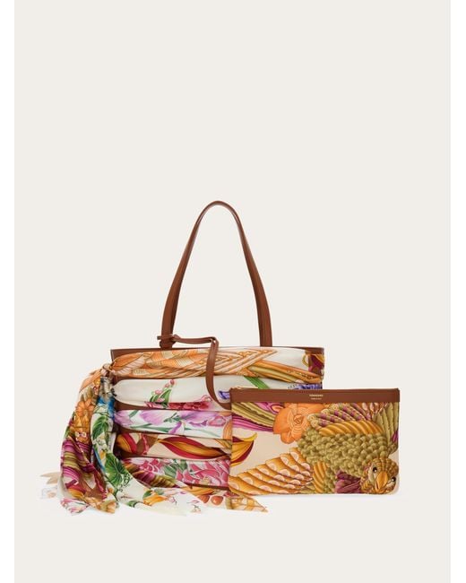 Ferragamo White Tote Bag