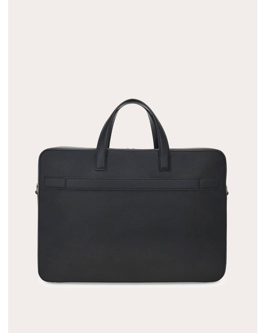 Ferragamo Black Gancini Briefcase for men