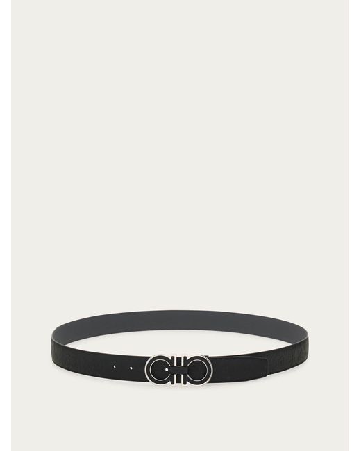 Ferragamo White Reversible And Adjustable Gancini Belt for men