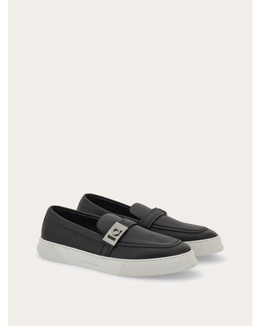 Hombre Sneakers Híbridas Hebilla Hug Negro Talla .5 Ferragamo de hombre de color White